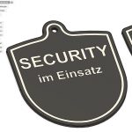 Autoschilder für die Windschutzscheibe - Aufschrift Security im Einsatz- Painpoint Kunststofftechnik